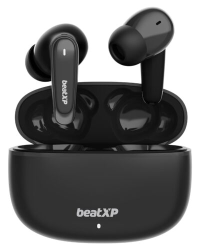 beat XP Wave XPods Bluetooth True Wireless Ear Buds with 50H Playtime, Quad Mic ENC Tech, 40ms Low Latency Mode for Gaming, Type C Earphone with 11mm Drivers, IPX5, BT v5.3, Touch Control (Black)