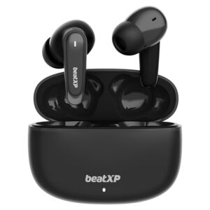beat XP Wave XPods Bluetooth True Wireless Ear Buds with 50H Playtime, Quad Mic ENC Tech, 40ms Low Latency Mode for Gaming, Type C Earphone with 11mm Drivers, IPX5, BT v5.3, Touch Control (Black)
