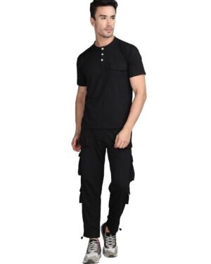 Buy CHKOKKO Men Casual Summer Track suit Co-ord Sets Black L at Amazon.in