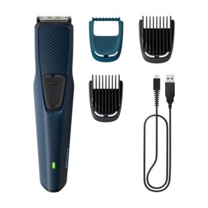 Philips Battery Powered SkinProtect Beard Trimmer for Men – Lasts 4x Longer, DuraPower Technology, Cordless Rechargeable with USB Charging
