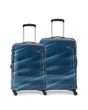 Aristocrat Force Acrylonitrile Butadiene Styrene Abs Pack of 2 Cabin and Medium 4 Spinner Wheels Hardsided Scuba Blue Suitcase Sets luggage Bag