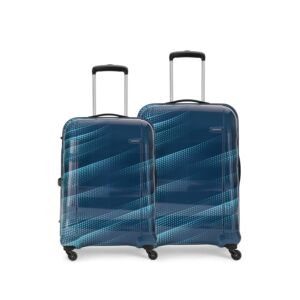 Aristocrat Force Acrylonitrile Butadiene Styrene Abs Pack of 2 Cabin and Medium 4 Spinner Wheels Hardsided Scuba Blue Suitcase Sets luggage Bag