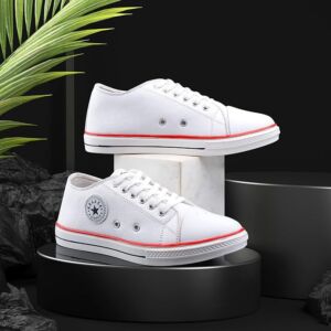 Buy Kraasa Fine Casual Lace Up Sneakers, Casual Shoes for Men White UK 6