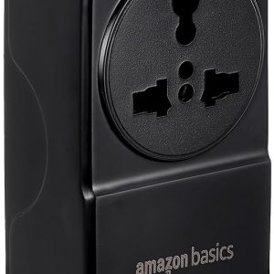 Amazon Basics USB Adaptor with 1 Universal AC Socket and 2 USB Ports (Black)