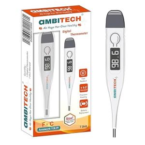 AmbiTech PHX-01 Digital Thermometer with One Touch Operation For Child and Adult Oral or Underarm Use