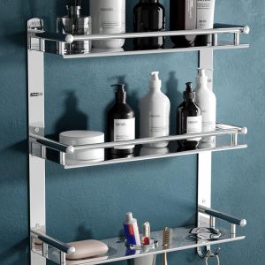 LivesUp Stainless Steel 3 Layer Multipurpose Use Shelf Organizer Bathroom Shelf and Rack