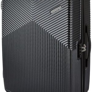 American Tourister Georgia 69 cms Medium Check-in Polycarbonate (PC) Hard Sided 4 Spinner Wheels Trolley Bag Graphite-Black